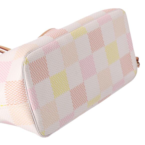 Louis Vuitton Neverfull MM Tote Giant Damier Peach Pink Beige Multi - Picture 5 of 9